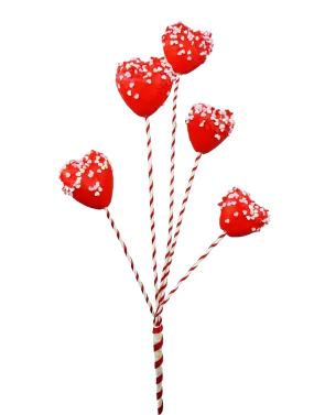 20"  Red Sprinkle Heart Marshmallow Spray with 5 Stems 62902RD