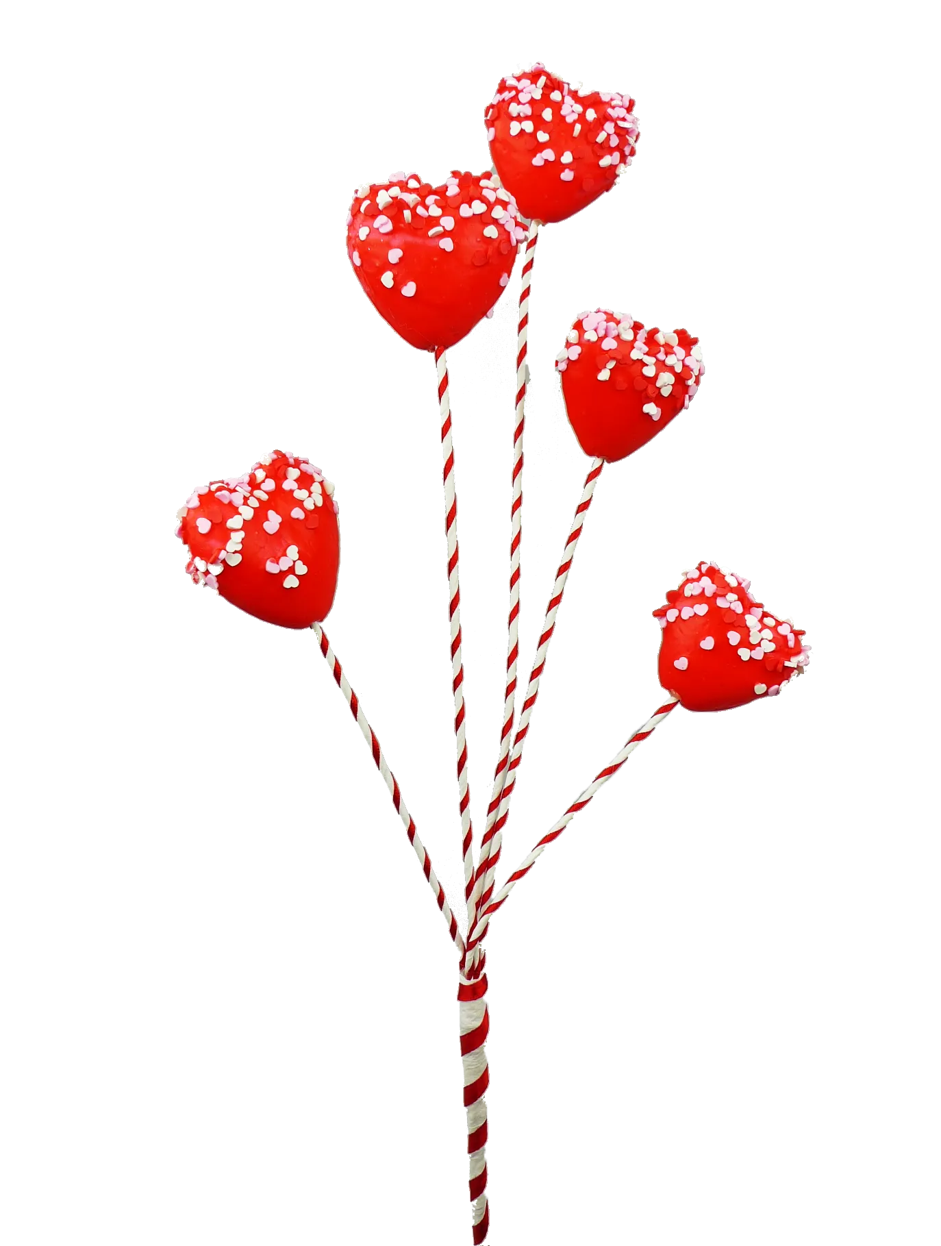 20"  Red Sprinkle Heart Marshmallow Spray with 5 Stems 62902RD