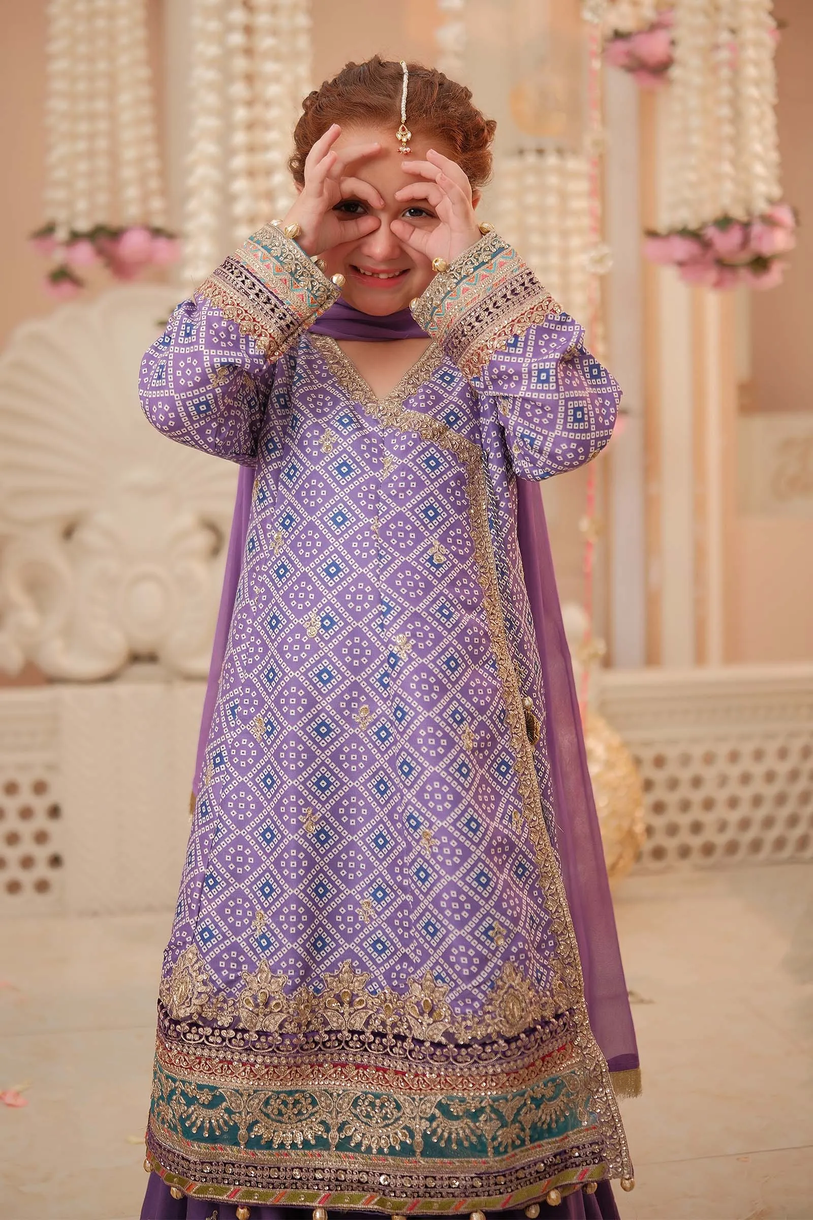 3 Piece Embroidered Raw Silk Suit | MKS-W24-20