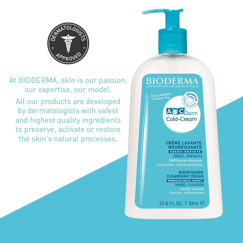 Bioderma ABCDerm Cold Cleansing Cream, (1 Litre) 33 fl. Oz.