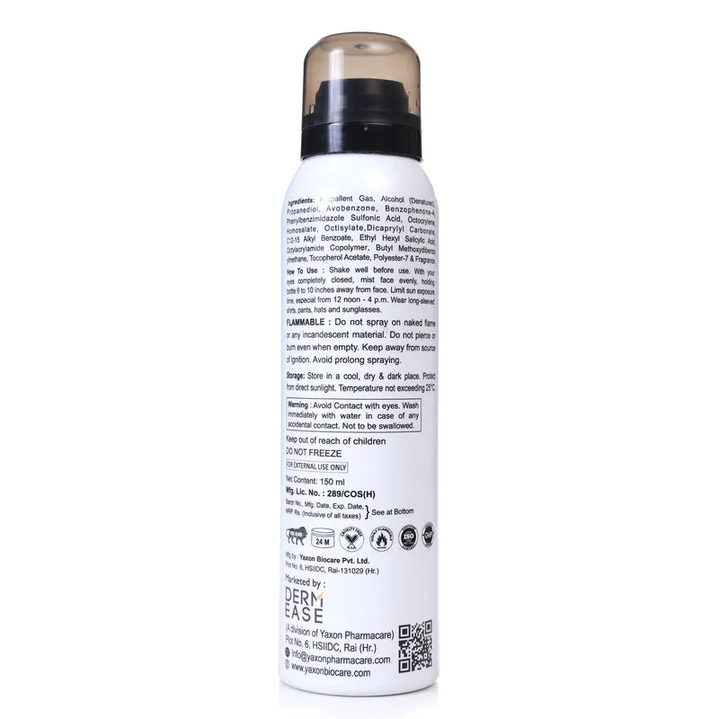 Derm Ease SPF 70 Sunscreen Spray 150ml || SPF 70   AEROSOL SPRAY