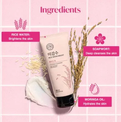 THE FACE SHOP Rice Water Bright Facial Foaming Cleanser | Pembersih Wajah Mencerahkan - LVS Shop