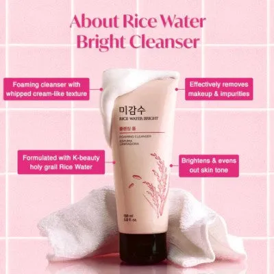 THE FACE SHOP Rice Water Bright Facial Foaming Cleanser | Pembersih Wajah Mencerahkan - LVS Shop